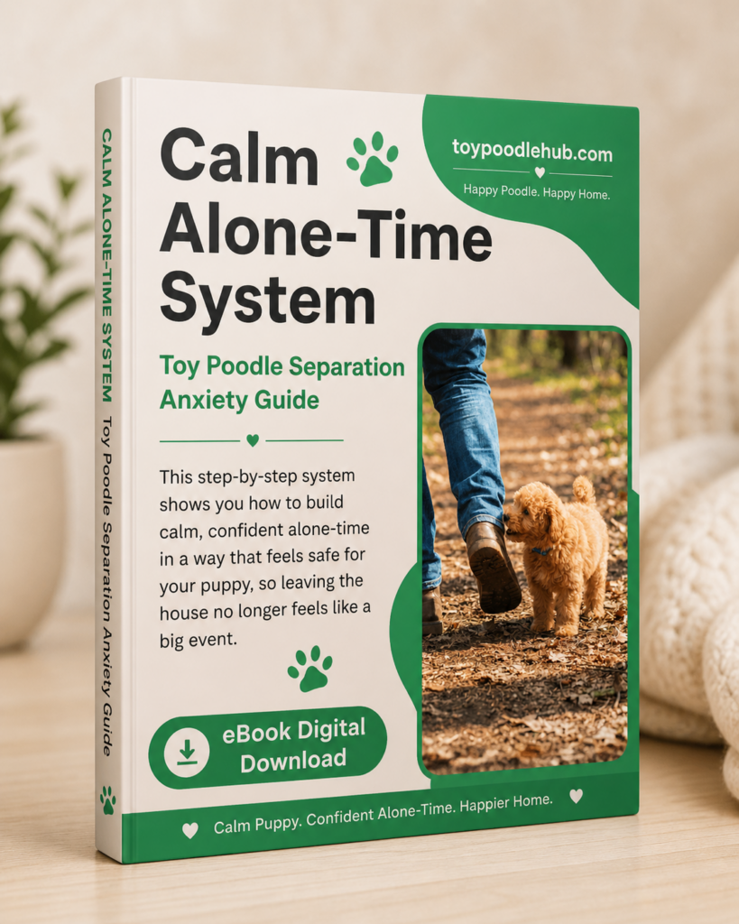 Calm alone time for toy poodles