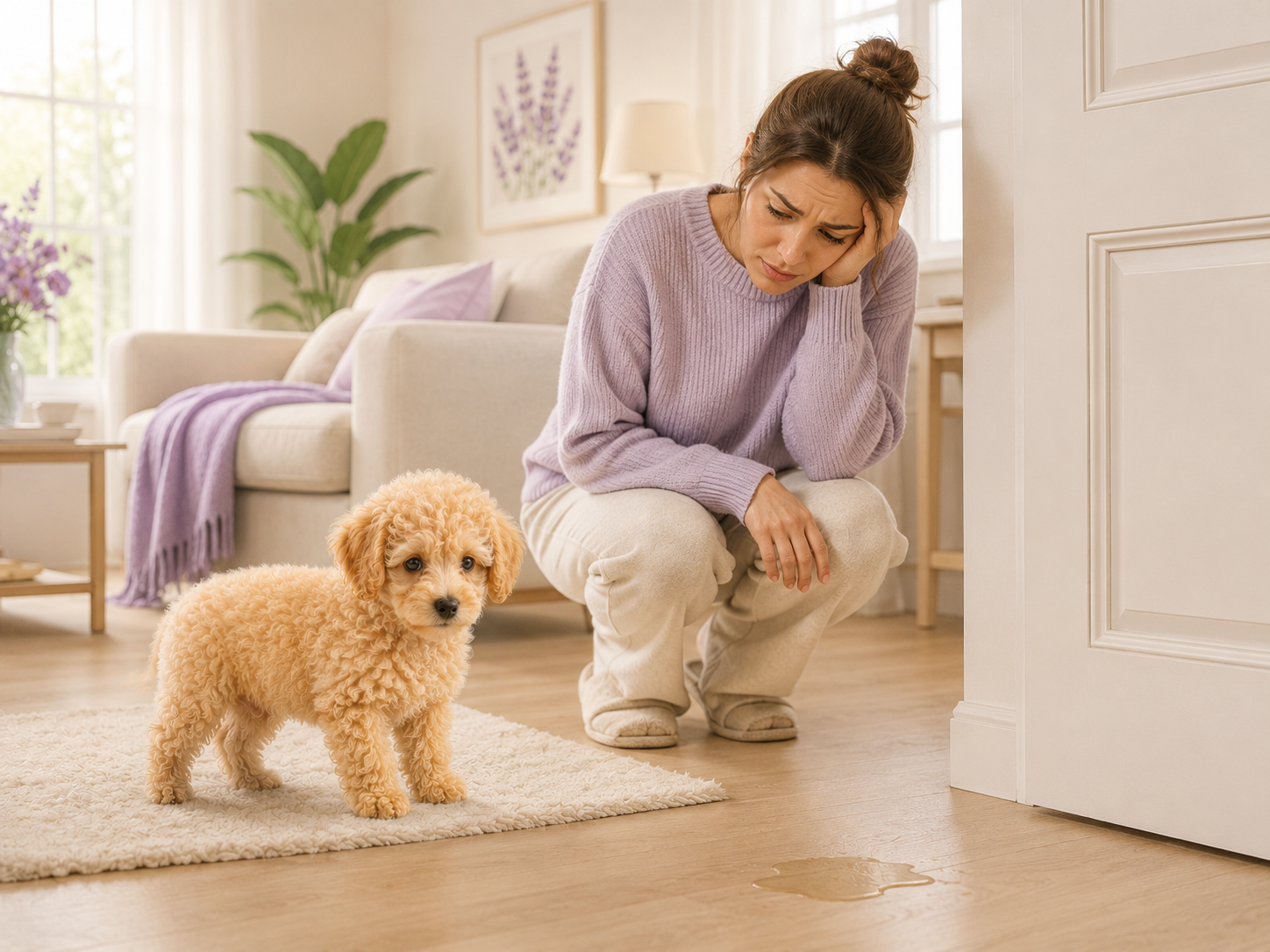 Toy Poodle peeing inside